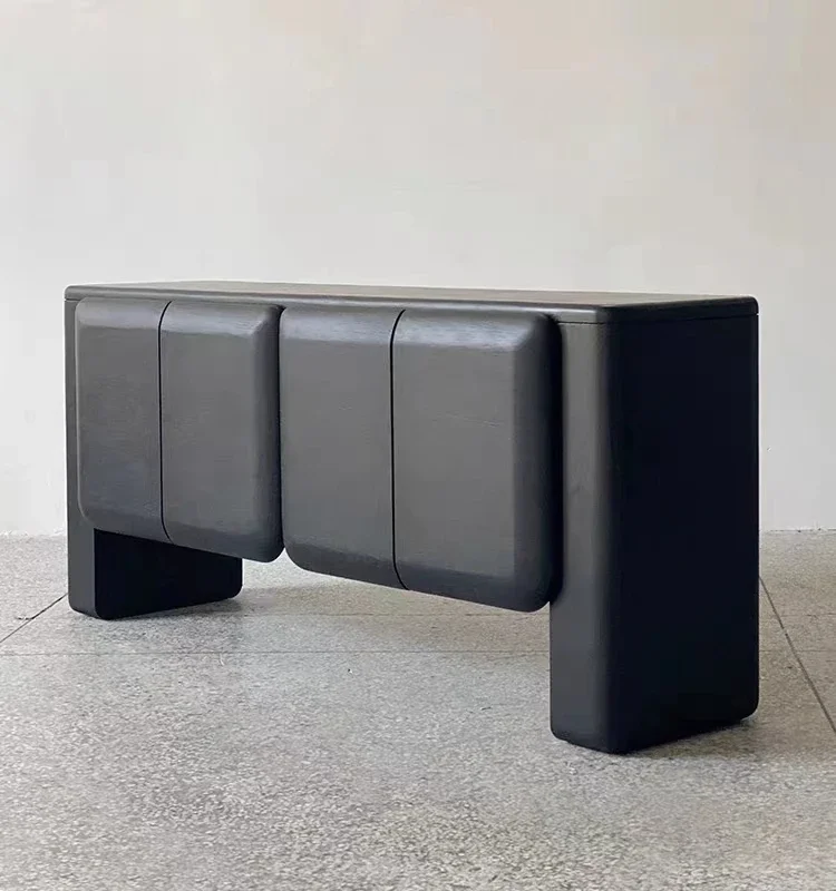 

-Современный простой шкаф для гостиной, черный деревянный шкаф, сервант, консоль, деревянный сервант, подставка под телевизор, мебель для столовой, боковая сторона