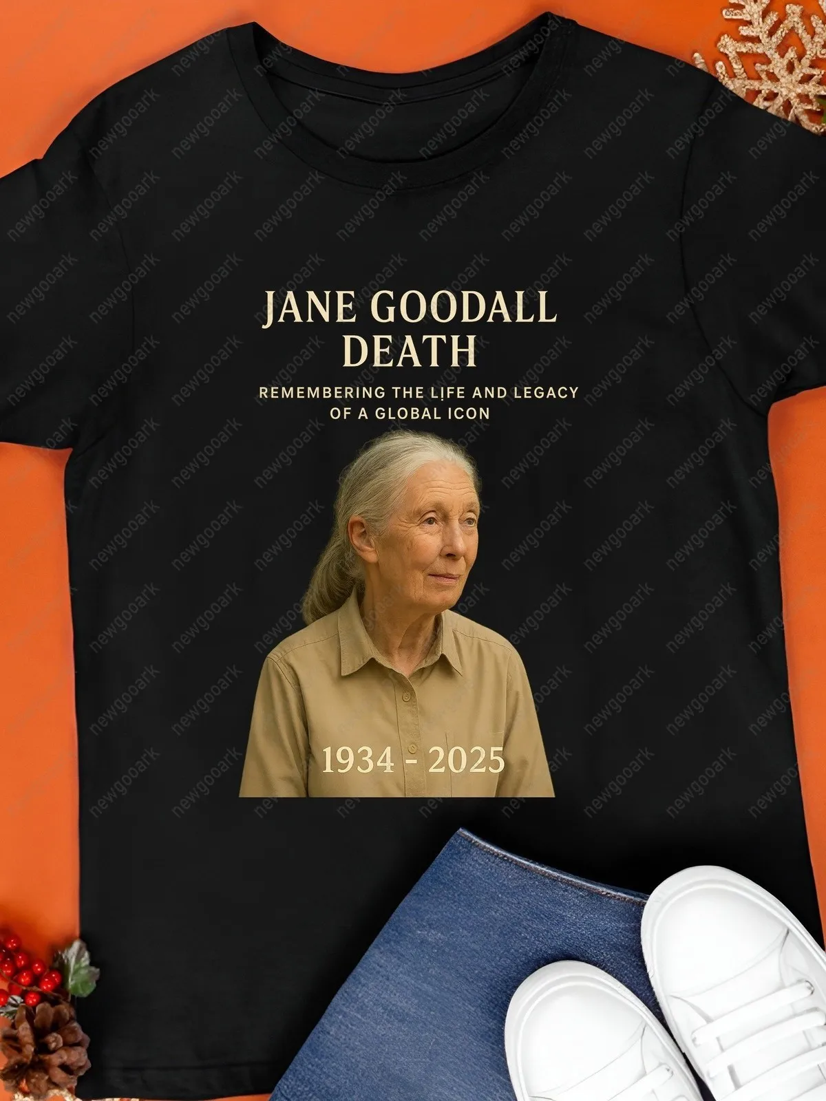 Jane Goodall Graphic T Shirt Tribute To Wildlife Conservation Activism Woman Man Cotton Short-sleev Thank You for Your Memories.