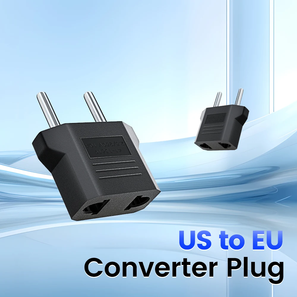 

America European Mini EU To US Power Plug Adapter Russia Australia Travel Plug Converter Adapter Korea 4.0mm 4.8mm Plug 6A 125A