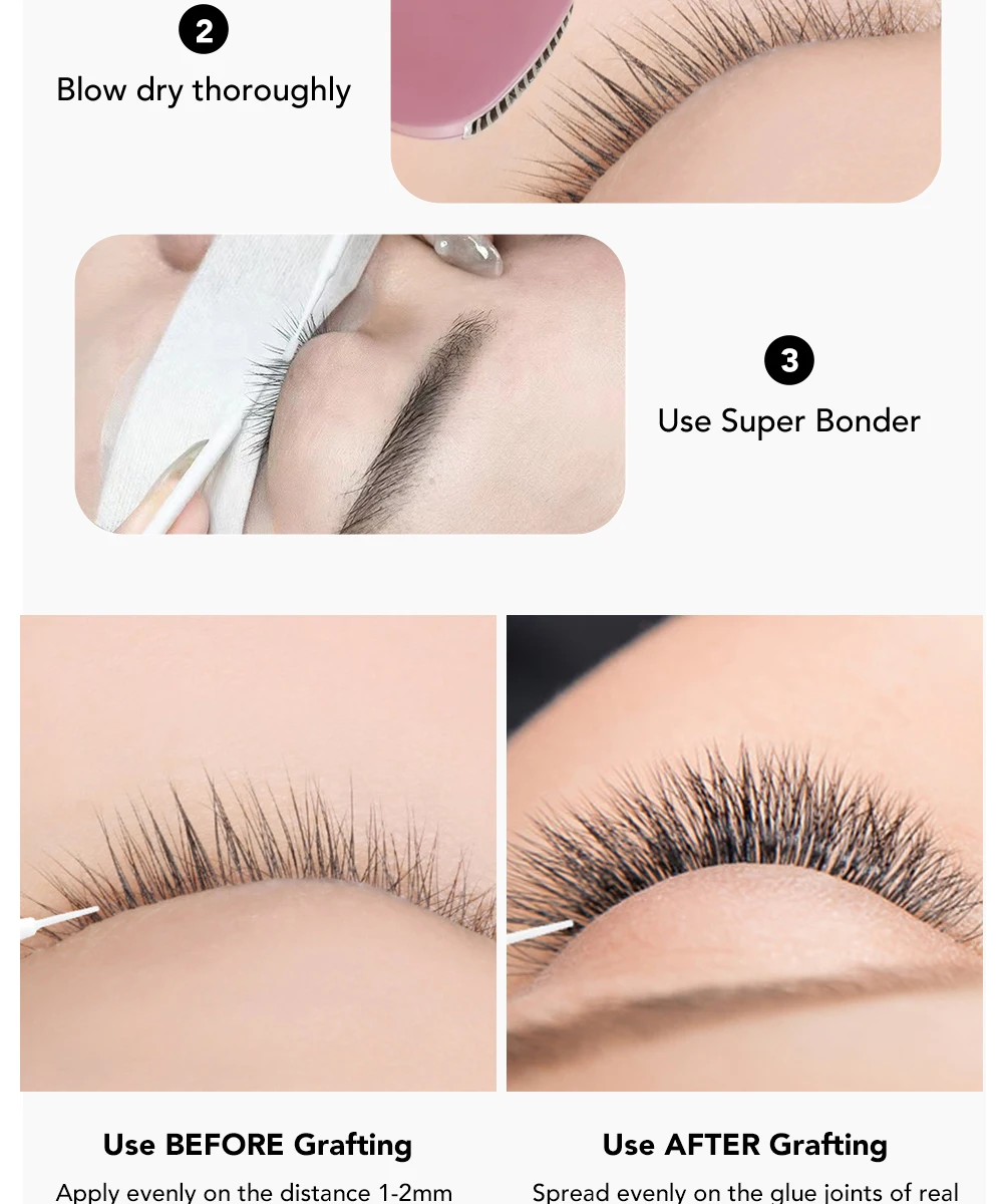 NATUHANA Super Bonder für Wimpernverlängerungen Schnell Trocknender Wimpernkleber-Versiegler Reduziert Dämpfe Langanhaltend – Detail 6