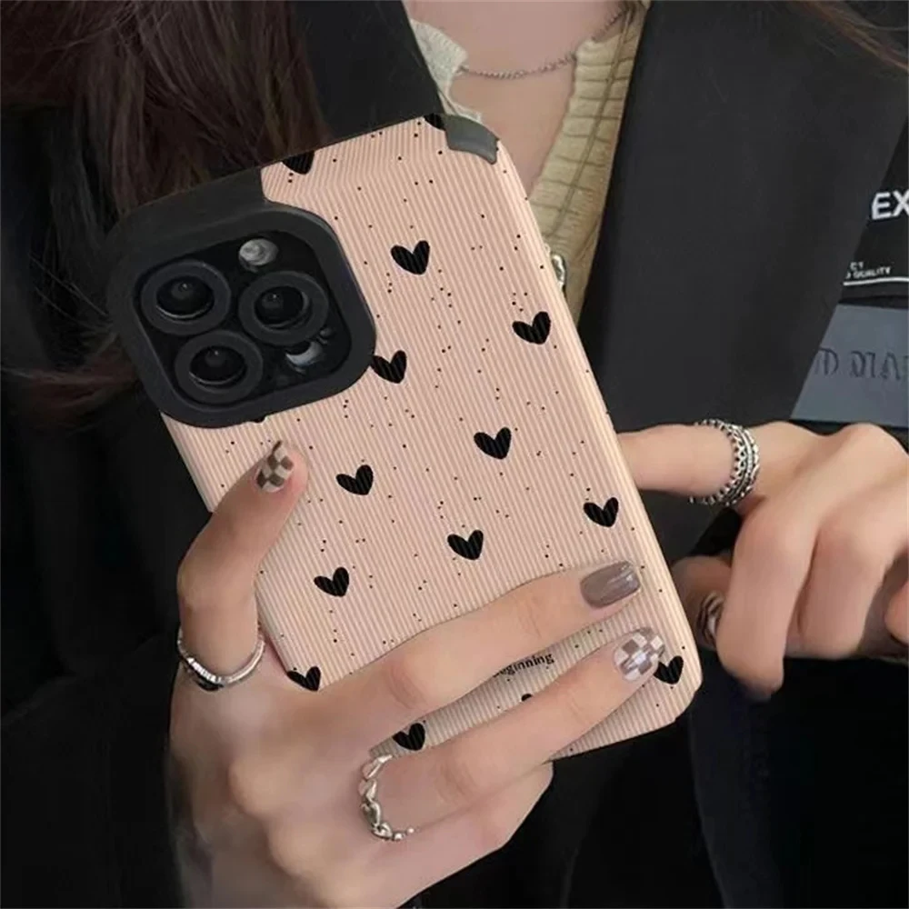 Funda iPhone silicona cuero corazón pequeño – Carcasa completa - imagen 2