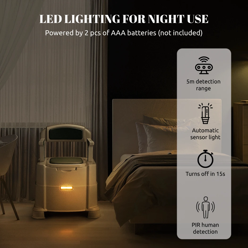 Imagem -03 - Bedside Induction Night Light wc para Adultos Cadeira Penico para Idosos e Deficientes Banheiros