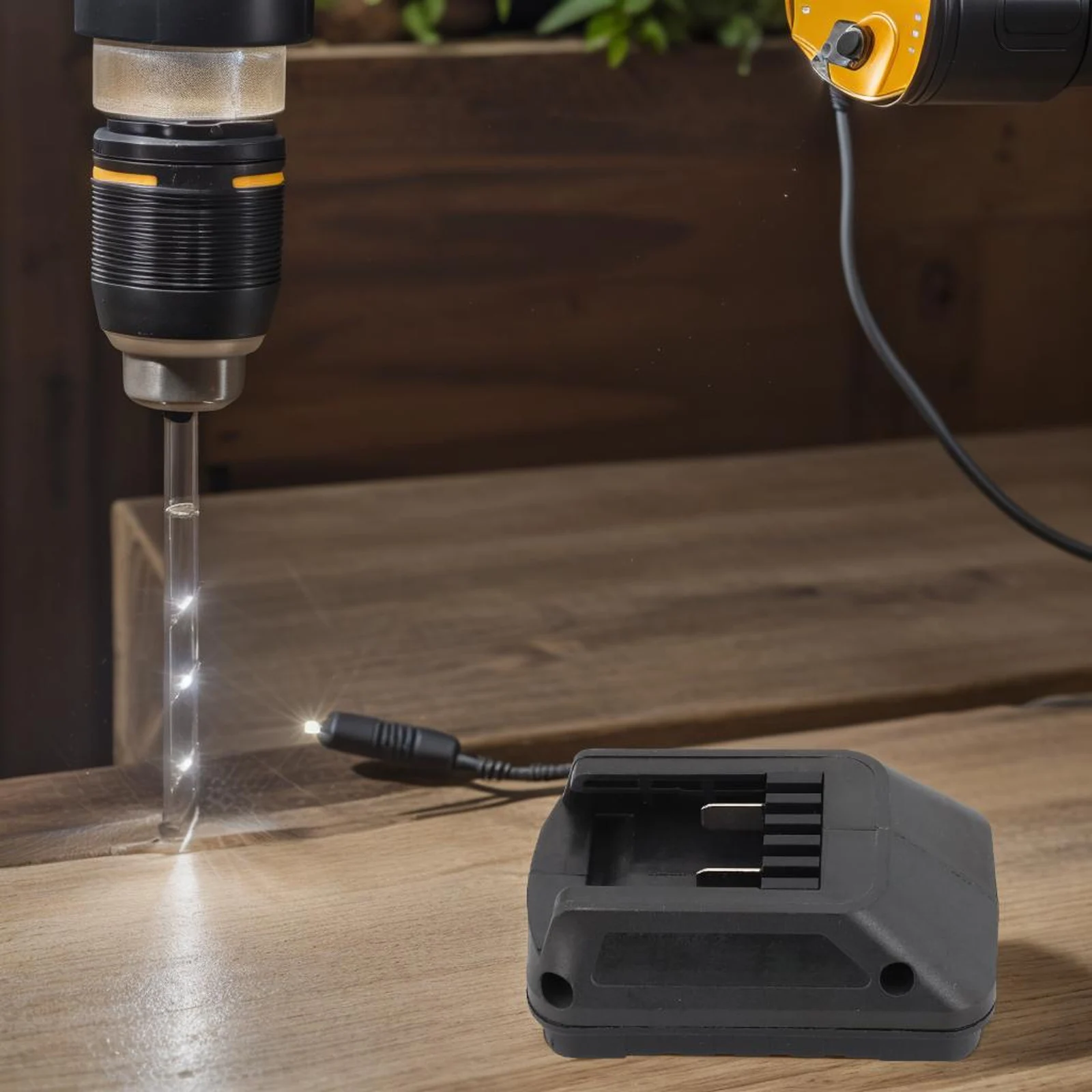 

20V Battery Adapter Dual USB Adapter Anti-slip Design Convenient Charging Lightweight Material USB Charging Ports