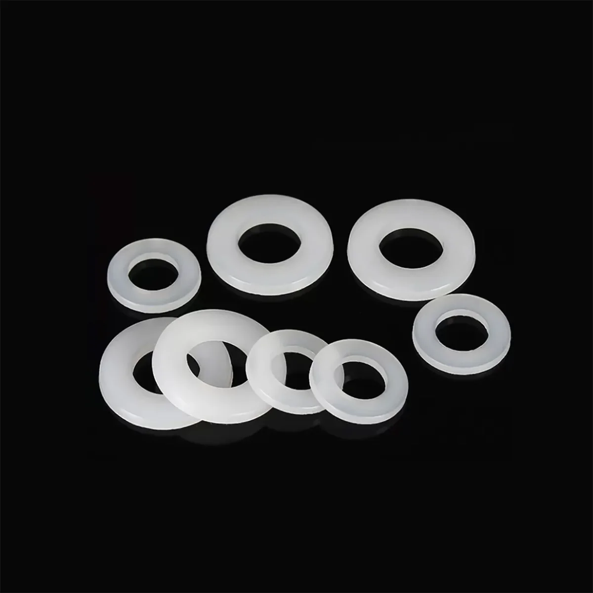 White Nylon Gasket Plastic Insulation Circular Enlarged And Thickened PA66 Screw Sealing Ring Thickness 0.5/1/1.5/2mm