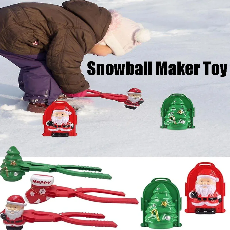 

Christmas Snowball Maker Toy Winter Snow Ball Toy Game with Handle for Kids Snowman Clip Playset Mold Gadgets DIY Snowball