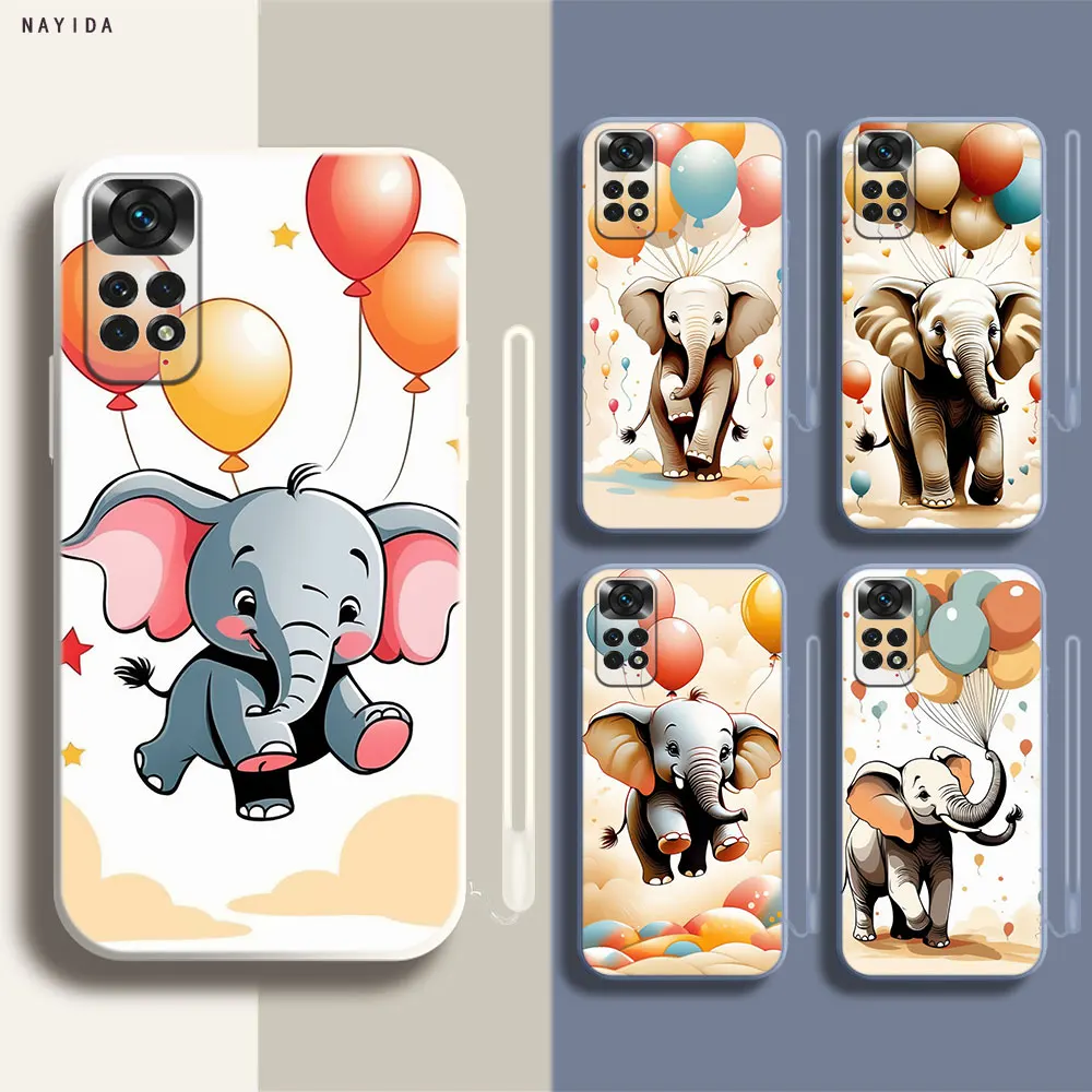 Phone Case For Xiaomi Redmi Note 12 11 12S Pro Plus 12c 11a 4G 5G Soft Silicone Original Cover Balloon Elephant