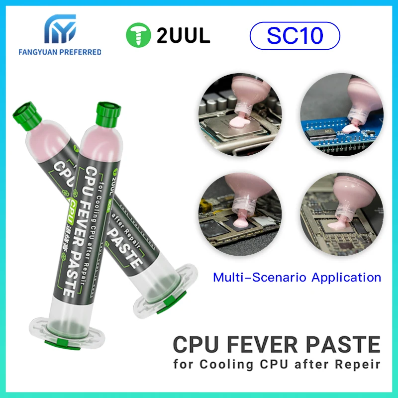 2UUL SC10 وحدة المعالجة المركزية حمى لصق الحرارية إصلاح الهاتف المحمول الحرارية موصل سيليكون الشحوم وحدة المعالجة المركزية رقاقة معجون تبديد الحرارة