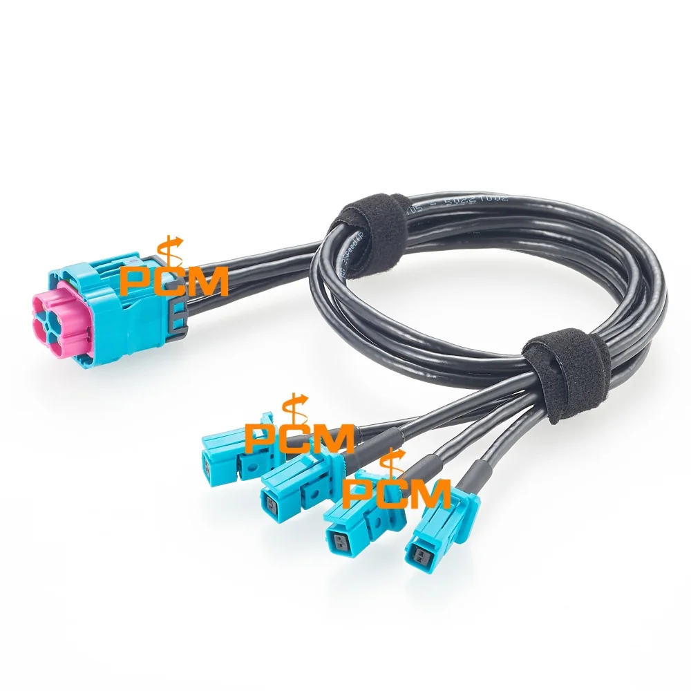 4 In 1 IP67 Waterproof Rosenberger H-MTD Jack E6K14D-1CAZ5-Z Z Code to TE MATEnet Jack 2302454-9 Automotive Ethernet Cable