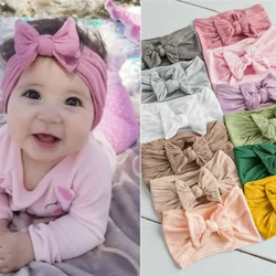 Solid Cable Bow fascia per bambini per bambini strati di Nylon copricapo bambini elastico turbante Headwraps neonato ragazzi ragazze accessori per capelli