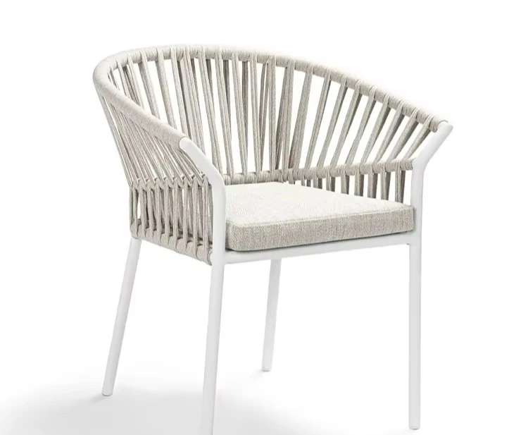 & Modern Aluminum Alloy Square Table and Stackable Chairs for Terrace