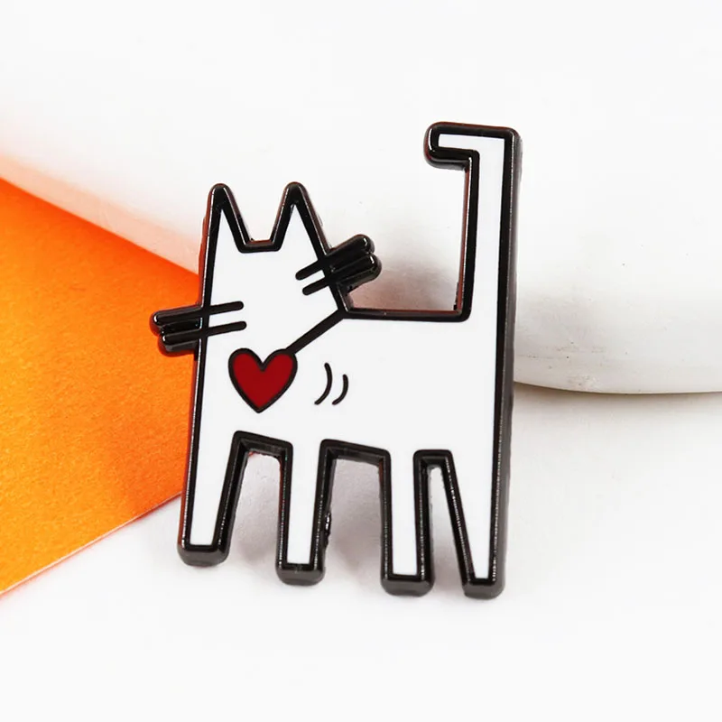 Kais Harling Art Cat المينا دبوس شعبية الكتابة على الجدران نمط بروش معدني حقيبة ظهر الطالب ملحق هدية مجوهرات فريدة من نوعها #1