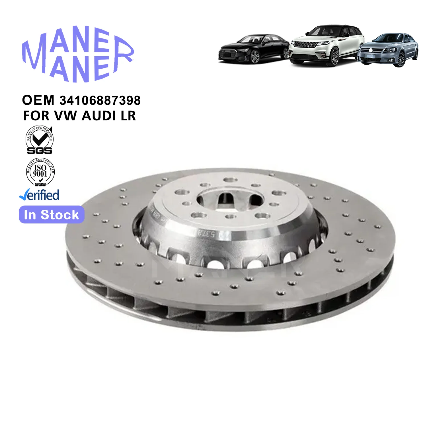 MANER Auto Brake Systems 34106887398 34116860920 manufacture well made Brake disc For X4 X5 X6 X7 G02 G05 G06 G07 G11