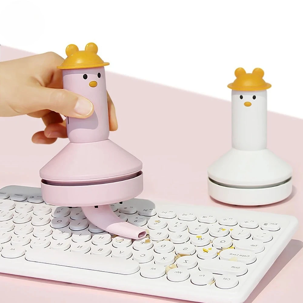 휴대용 데스크탑 진공 청소기 휴대용 USB 무선 진공 청소기 만화 데스크탑 키보드 청소 도구