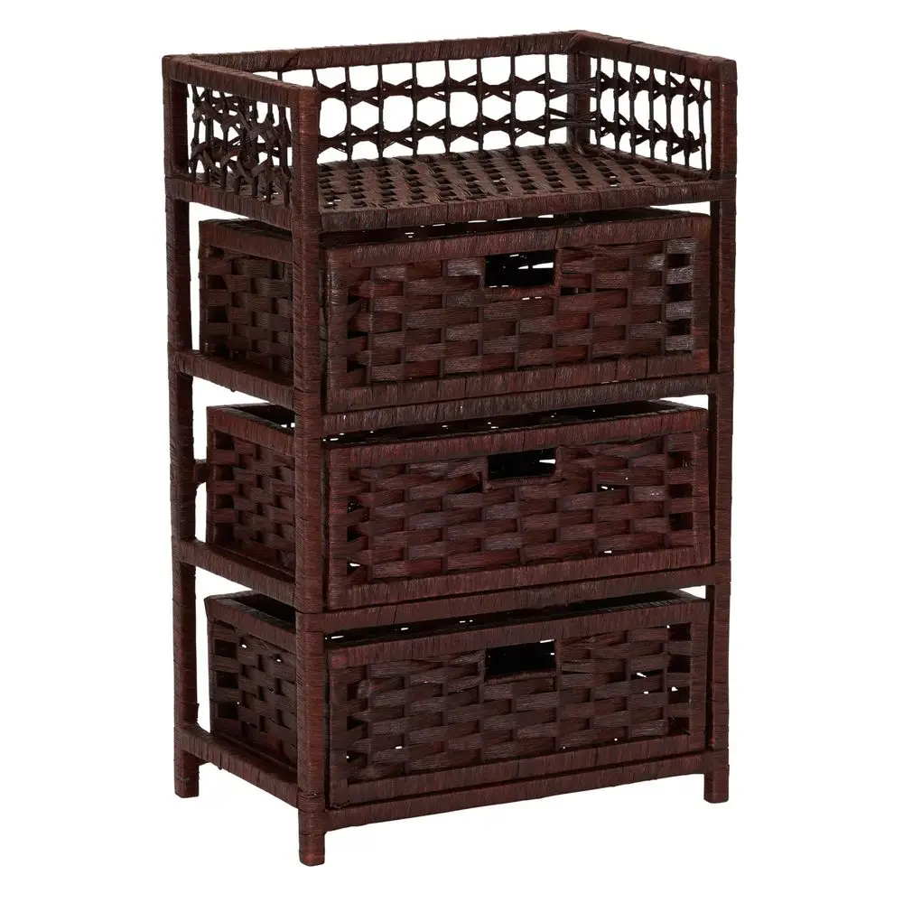 

Woven 3 Drawer Chest with Cutout Handles