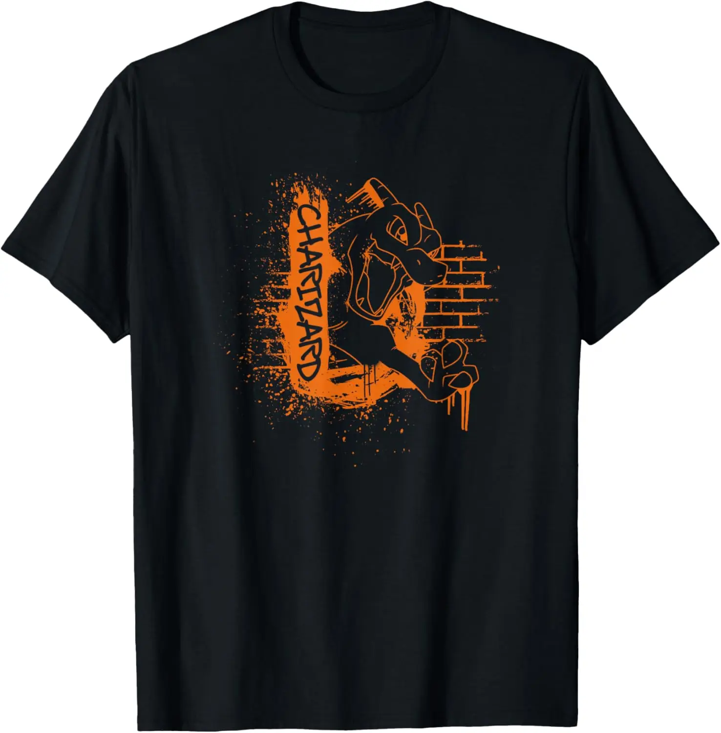 Pokémon Charizard Orange Street Art Graffiti Logo T-Shirt S-6XL
