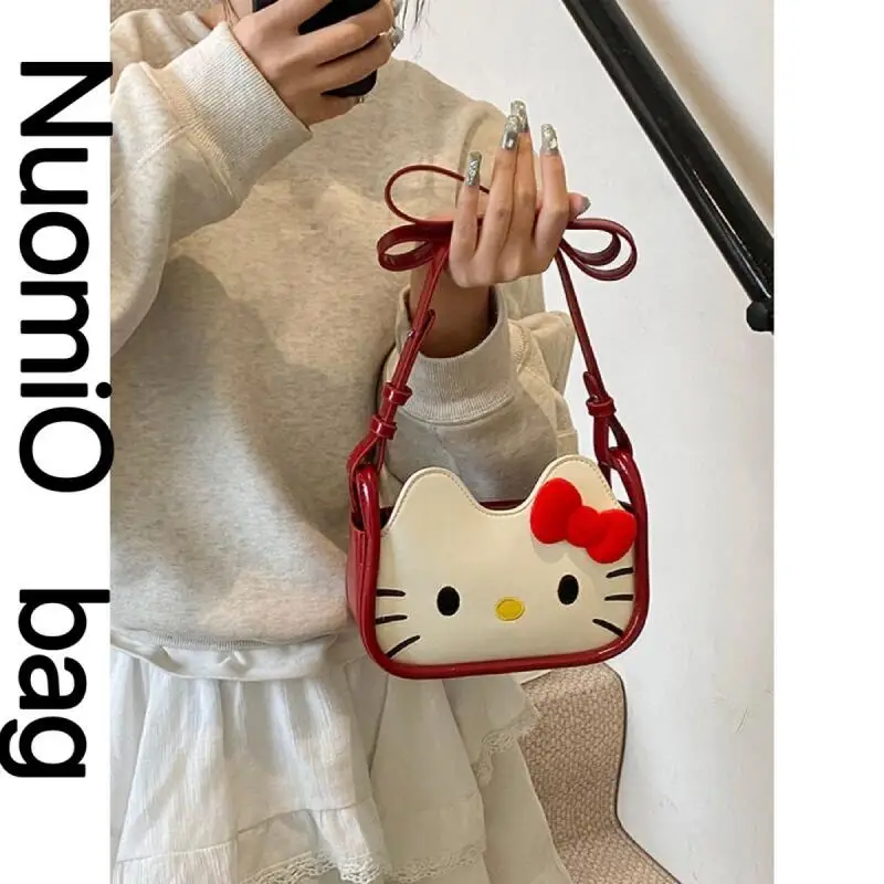 

Sanrio популярная мультяшная сумка на плечо Kitty сумка на плечо большая вместительная модная милая стильная студенческая сумка для девочек-шоп сумка на плечо