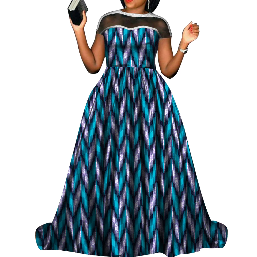 Women African Print Dress Short Sleeve High Waist A-line Long Maxi Dresses  for Wedding Party Elegant African Ball Gown WY3876 - AliExpress 200000532