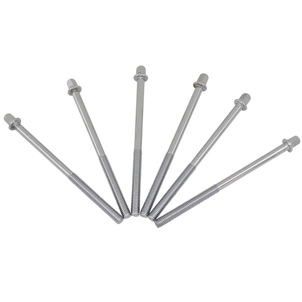 

6 Pcs Drum Accessories Screws Roller Tight Tension Rods Percussion Iron Plating