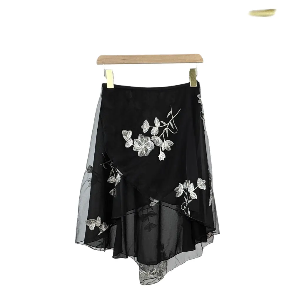 الباليه تنورة قصيرة الدانتيل زهرة التطريز المرأة الرقص الجمباز ممارسة تنورة الكبار الباليه تنورة غنائية