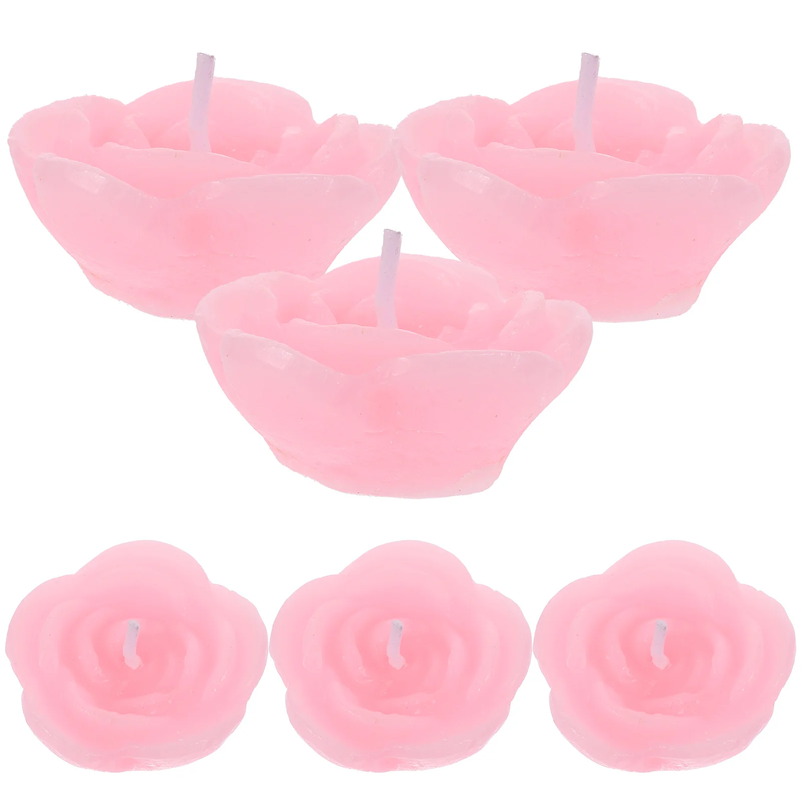 12pcs Pink Rose-Shaped Candles Floating Flower Home Decor for Wedding Party Bedroom tealight decor