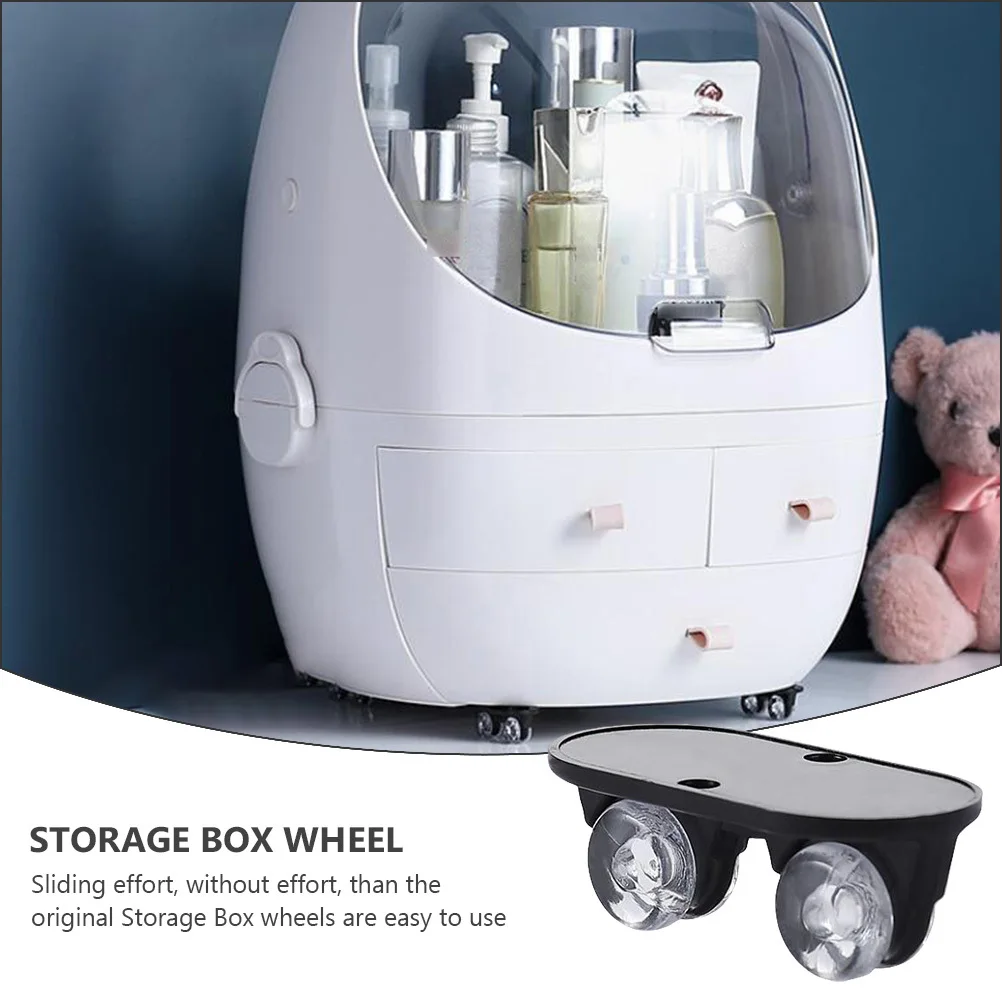 

8Pcs Storage Box Wheels Household Wear-Resistant One-Way Rollers Black Universal Practical Replacement