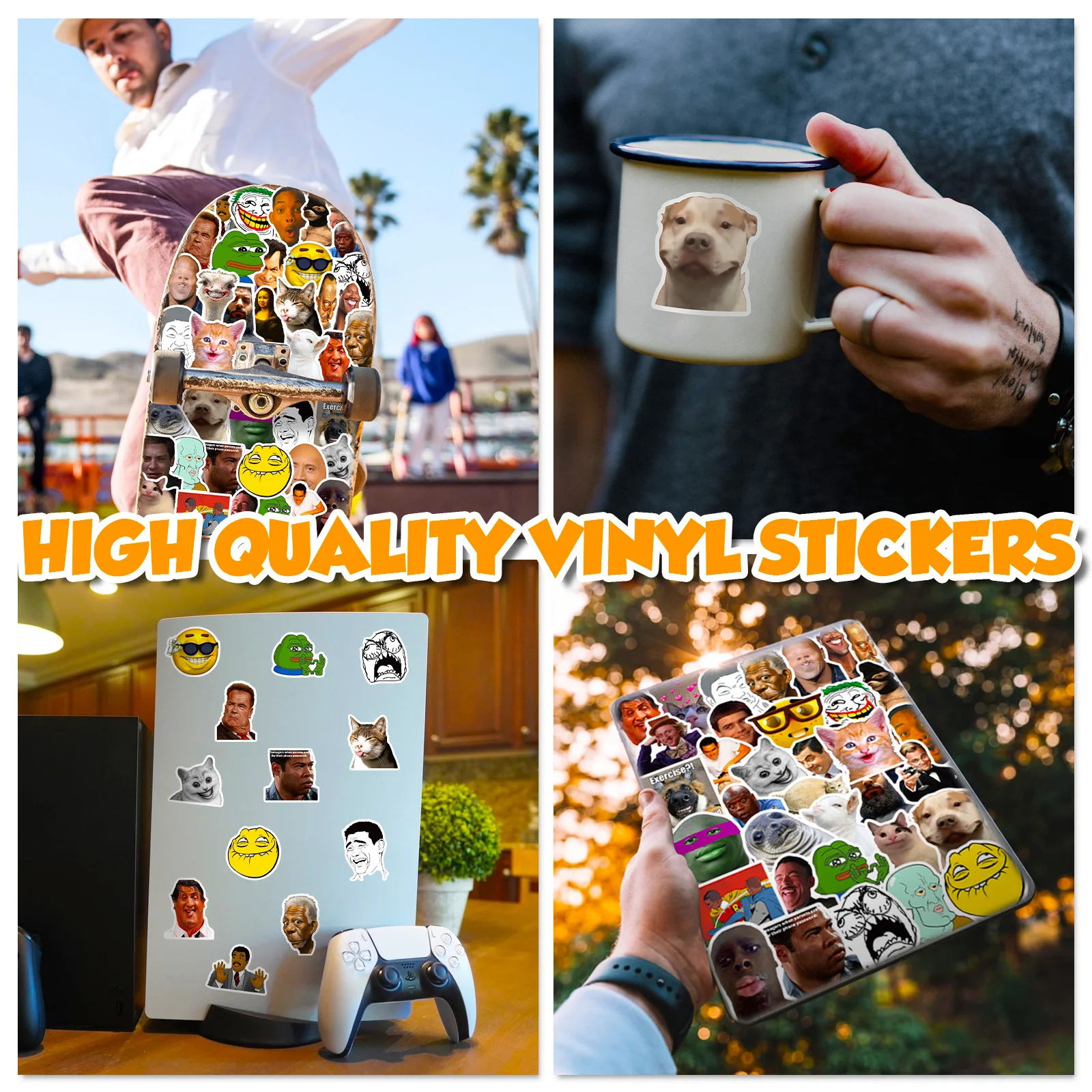 10/30/50PCS MEME Funny Stickers Graffiti Decal Waterproof DIY Notebook Stationery Fridge Luggage Joke Sticker Toy Gift Wholesale