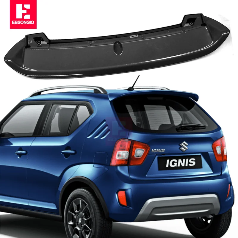 EBSONGIO For SUZUKI Ignis Spoiler 2017 - 2021 ABS Plastic Unpainted Primer Color Rear Trunk Boot Wing Spoiler Car Styling