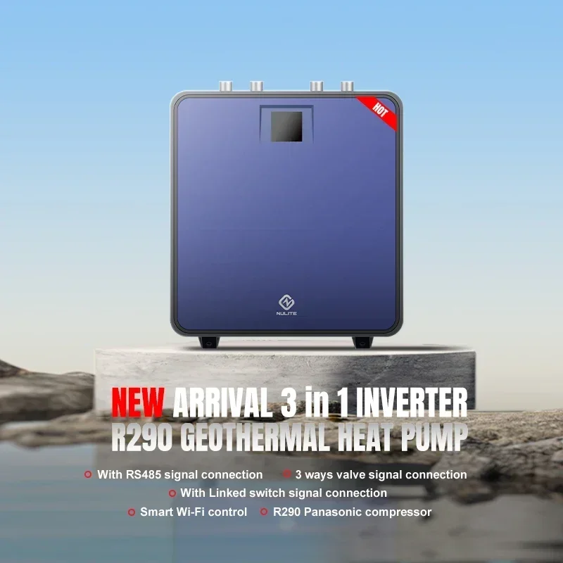 NuLite R290 R32 R410A 6KW 10KW 12KW 16KW 20KW Geothermische Omvormer Warmtepomp Verwarming Koelsysteem Water Grond bron Warmtepomp