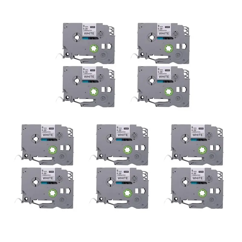 ABDE-Tze 221 Tape PTH110 Tape 9Mm 0.35 Inch Laminated White For Label Maker Tape Compatible For Brother P-Press 10-Pack