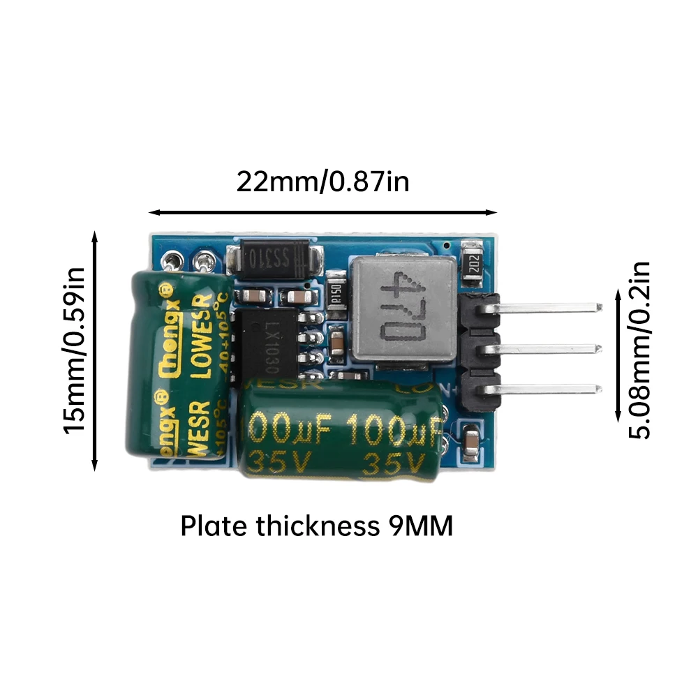 DC 10-100V Step-Down Power Supply Module 24V/36V/48V/60V/72V to 3.3V-5V 1A High Voltage Resistant Electronic Reduction Module
