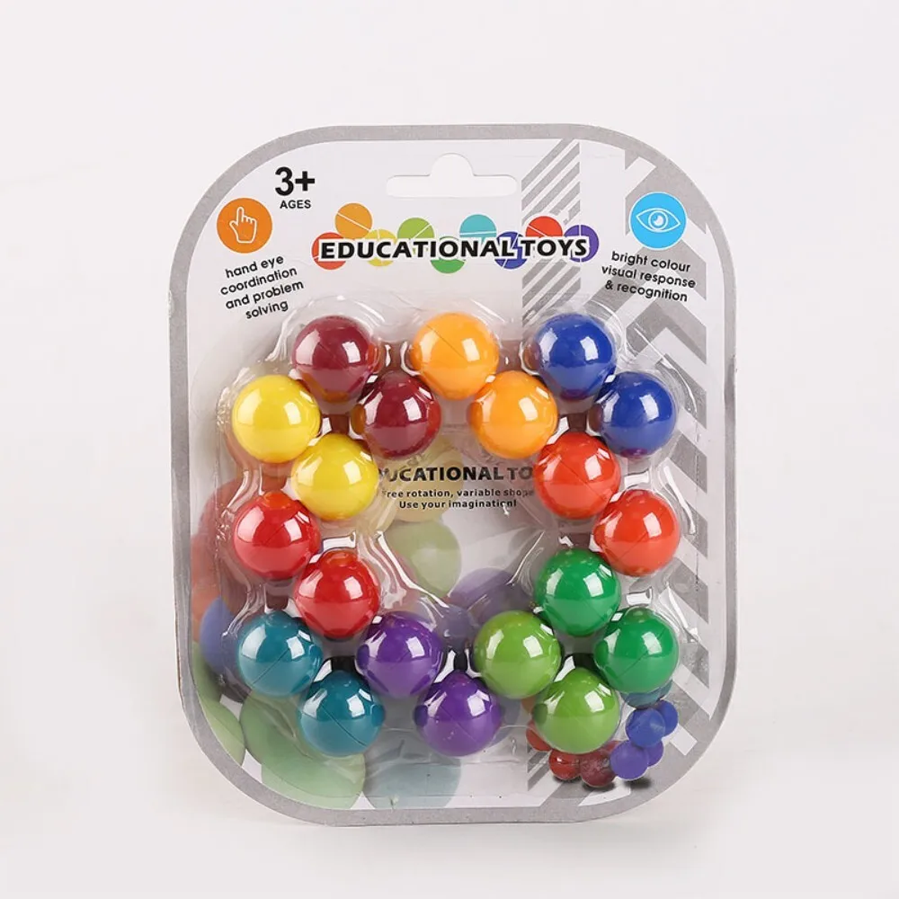 Bola de quebra-cabeça 3D com contas coloridas para alívio do estresse divertido brinquedo portátil perfeito para adultos e crianças jogo de atividades internas