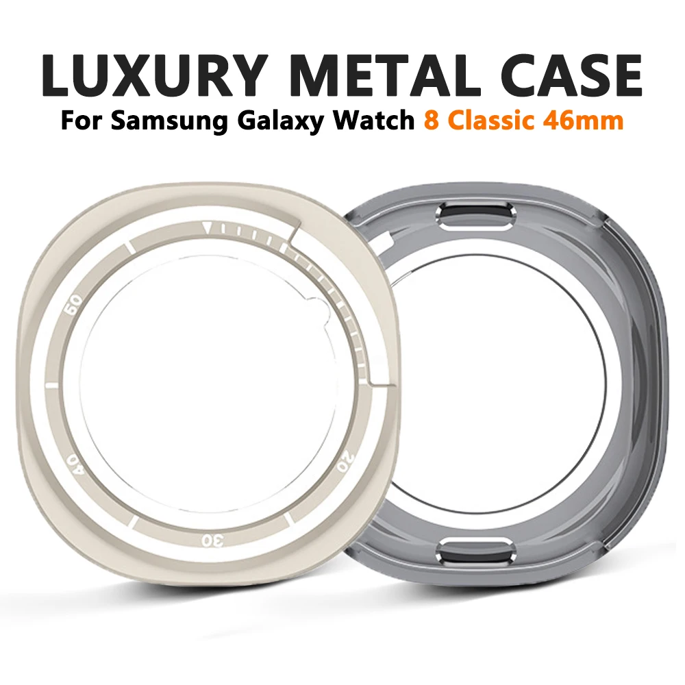 

Роскошный металлический корпус для Samsung Galaxy Watch 8 Classic, 46 мм, защитный чехол из нержавеющей стали для Galaxy WATCH 8 Classic, аксессуары