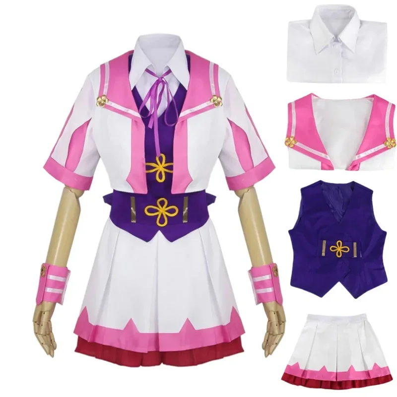 DY 202025 Amole Derby Anime Sailor Uniform, Special Week Cosplay Costumes, Cute Pure Purple Wig, Halloween25