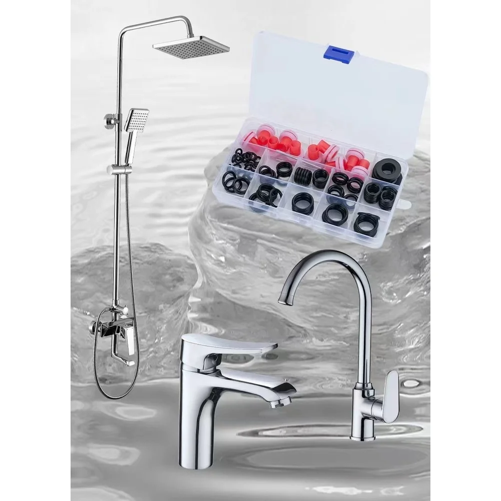 

100 шт. черных уплотнительных колец из АБС-пластика для ремонта смесителей и душевых клапанов, совместимых с сантехническим оборудованием для кухни и ванной комнаты