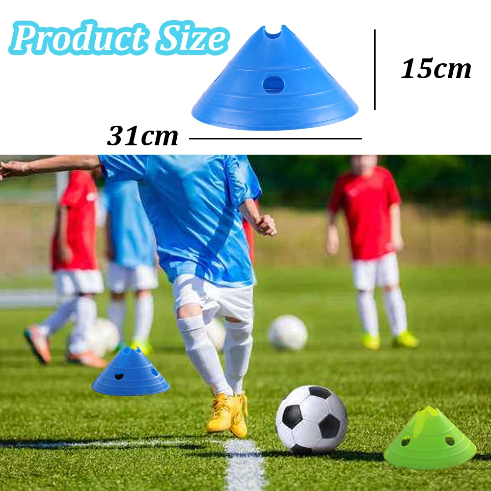 10PCS Soccer Agility Training Disc Cone With Holes Soccer Practice Fitness Training Sports Marker Disc Indoor & Outdoor Games