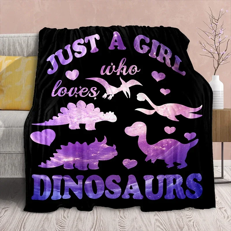 

Dinosaur Blanket Gift for Women Kids Just A Girl Who Loves Dinosaurs Soft Jurassic Animal Lover Fan Gift Flannel Throw Blanket