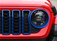 9PCS Car Accessories Headlight Ring &Grille Ring Cover Decorative For Jeep Wrangler JL 2024 Front Grill Inserts Cover Trim blue