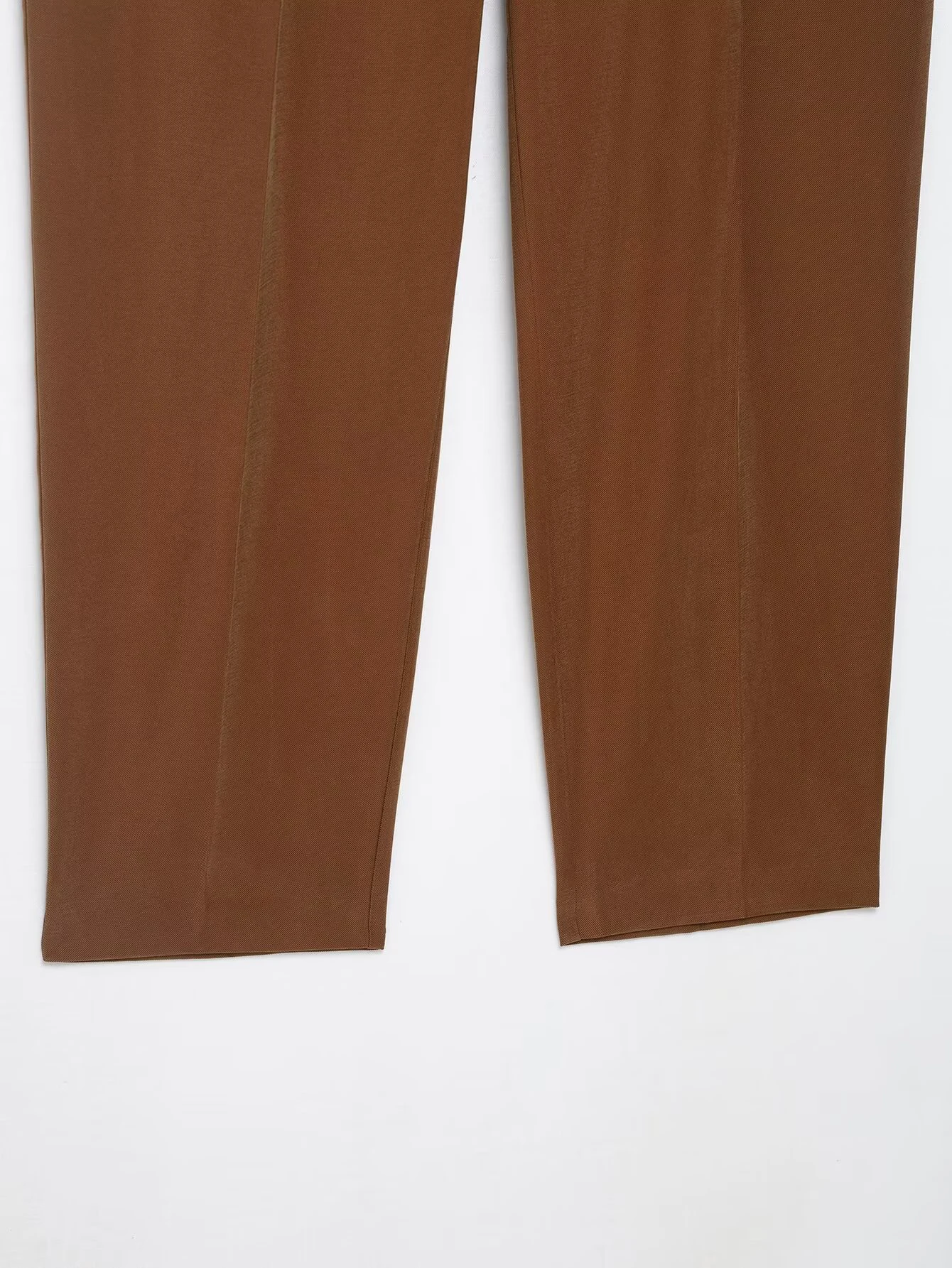 ZERAINS Herfst nieuwe mode eenvoudige casual effen kleur metalen gesp semi-elastische taille pak broek casual broek