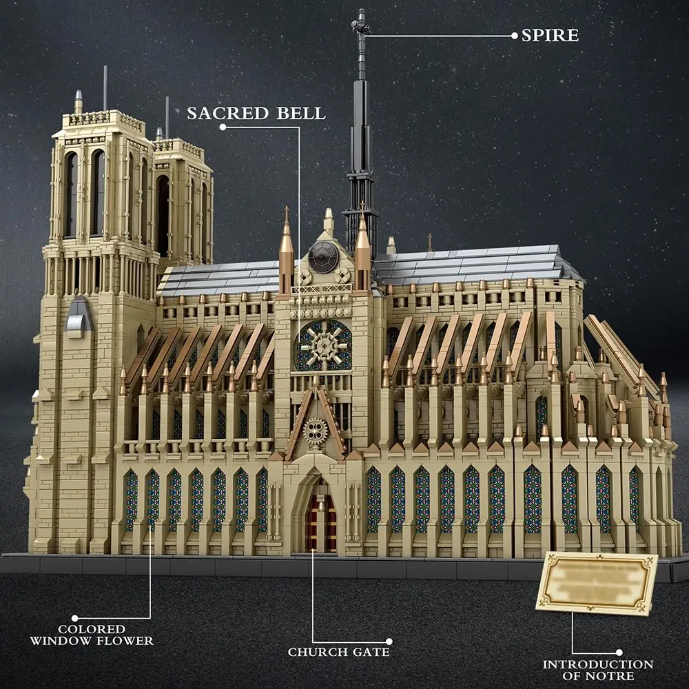 New 8868pcs World Famous Architecture Notre Dame De Paris Model Building Blocks City Streetview Bricks Toys Kids Christmas Gifts