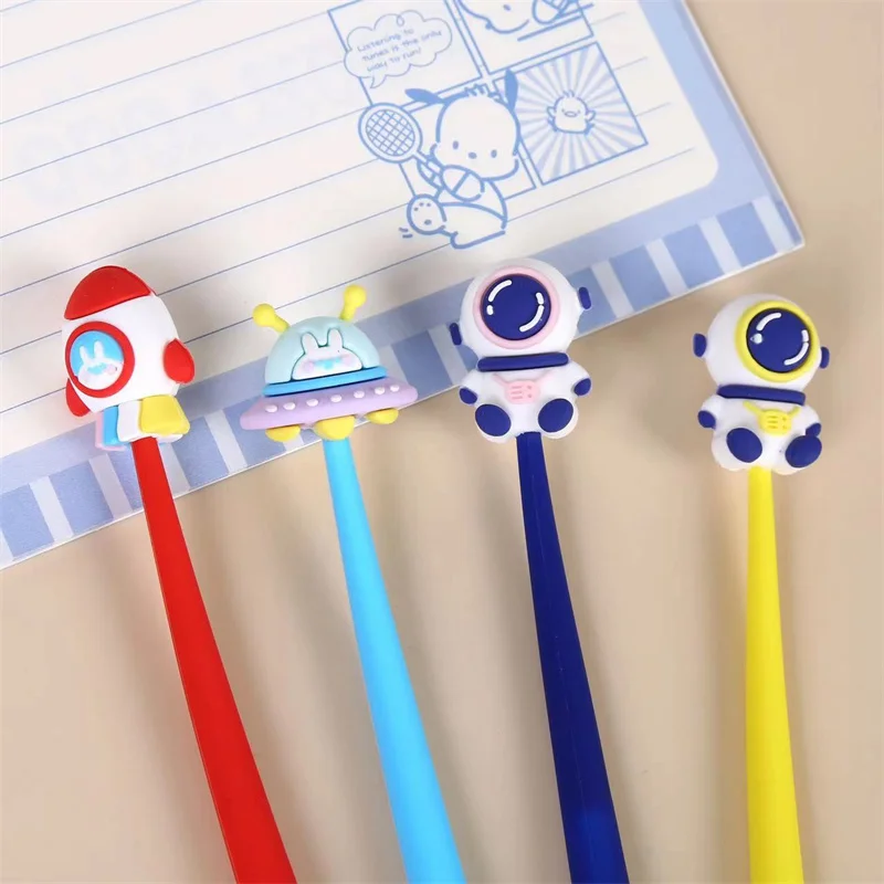 24pcs/lot Kawaii Astronaut Gel Pen Cute 0.5mm Black Ink Signature Pens Promotional Gift Office School Supplies