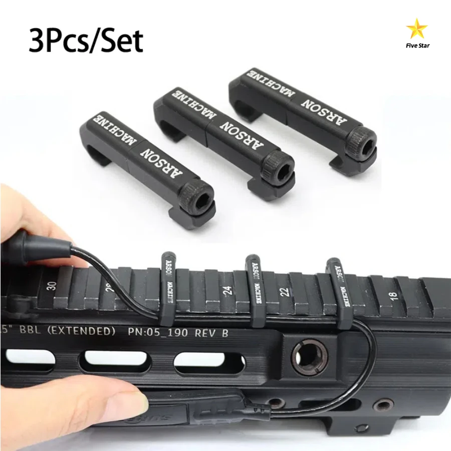 3pcs/Set M-LOK Wire Guide System Cable Management Rail Cover Picatinny Rail Handguard Wire Guide Tail Fixed  Picatinny Wire Guid