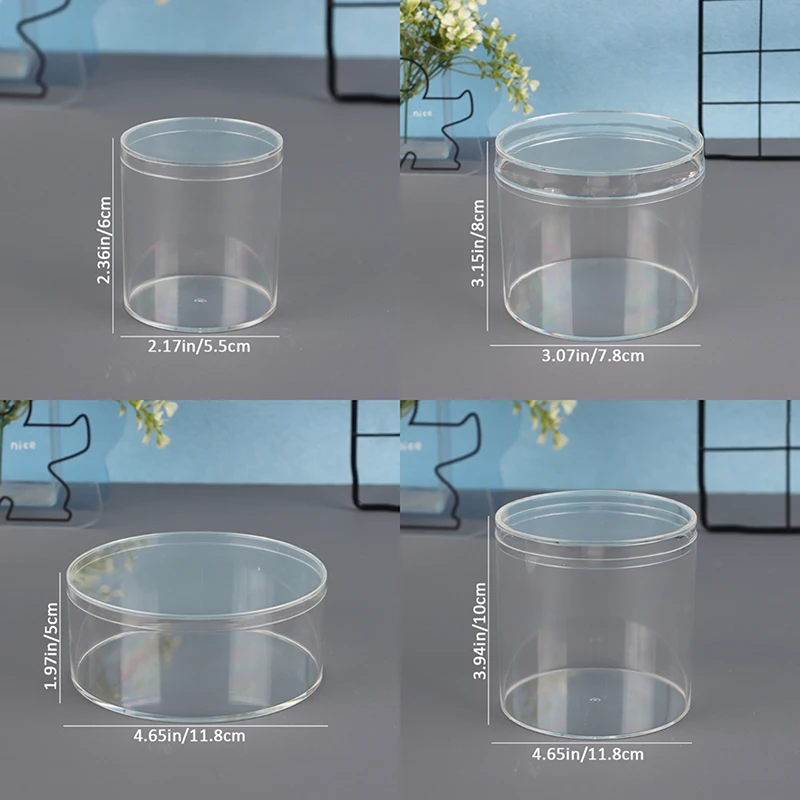 New Acrylic Candy Box Transparent Plastic Round Cake Dessert Box Chocolate Wedding Party Favor Packaging Storage Container