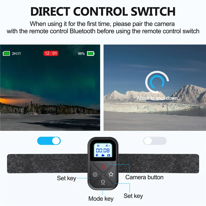 A003 Пульт дистанционного управления для Gopro Hero 10 9 8 Max с креплением на палку и запястьем Bluetooth-совместимый интеллектуальный пульт дистанционного управления для Gopro 10