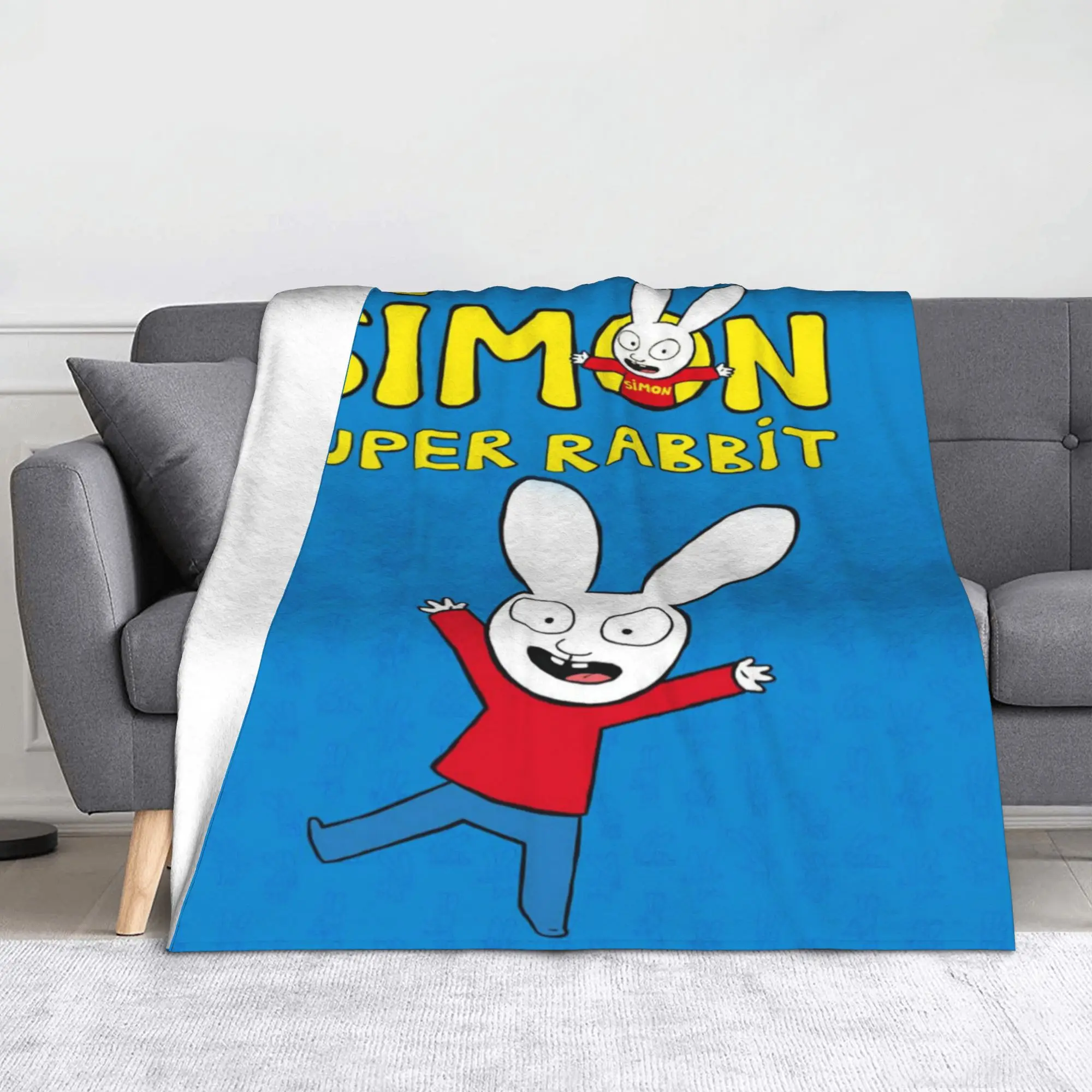 Simon Super Rabbit Throw Blanket for Couch  Soft Fuzzy Plush Blanket 50x60 Inches Multiple Sizes Bedspread for All Seasons