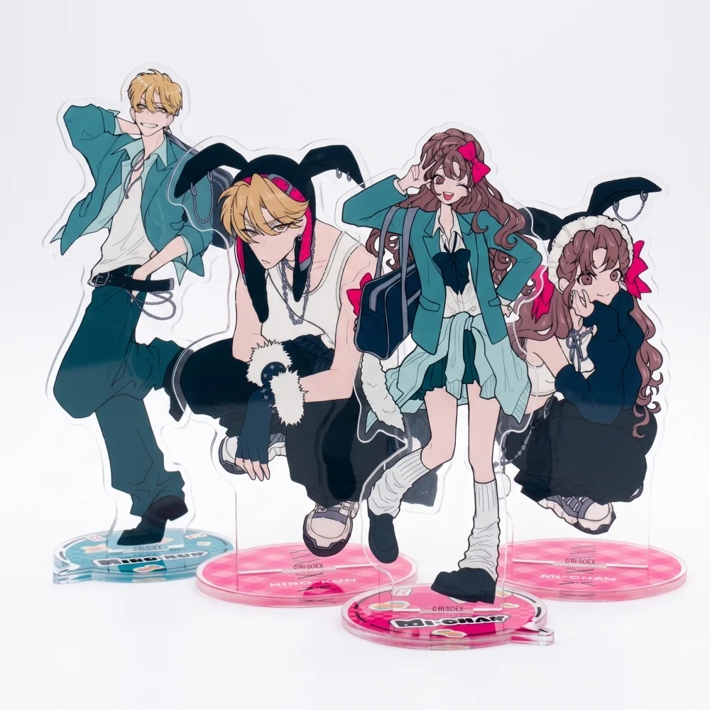 Anime The Reason She Loves Trash Acrylic Stand Figure Mi-chan Rabbit Ear Ver Kanoju ga Kuzu wo Aisuru Model Gift key chain