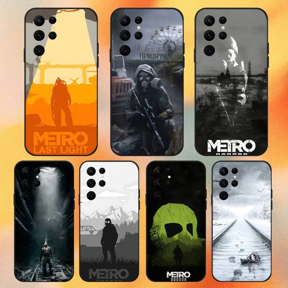 

M-Metro E-Exodus Game Phone Case For Samsung S 25,24,23,22,30,21,10,9,Ultra,Plus,Lite,FE,4,5G Black Soft Case