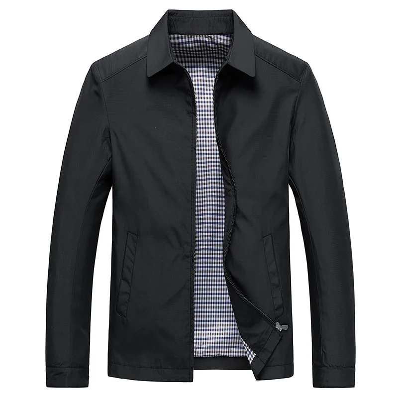 

Men's Thin Jacket Quality Dad Jacket Spring and Autumn Style Middle-aged and Elderly Business Collar Casual Jacket Men's Blazer