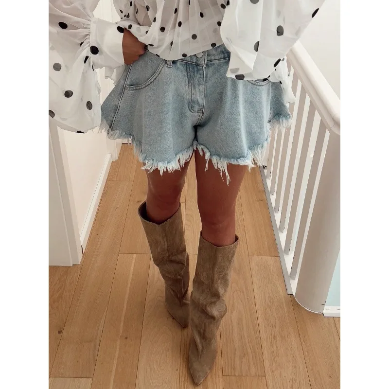 

2026 Women's Light Wash Shorts - Perfect For Summer, Street Style & Daily Wear;Summer Outfits For Women;Vacation Outfits Women