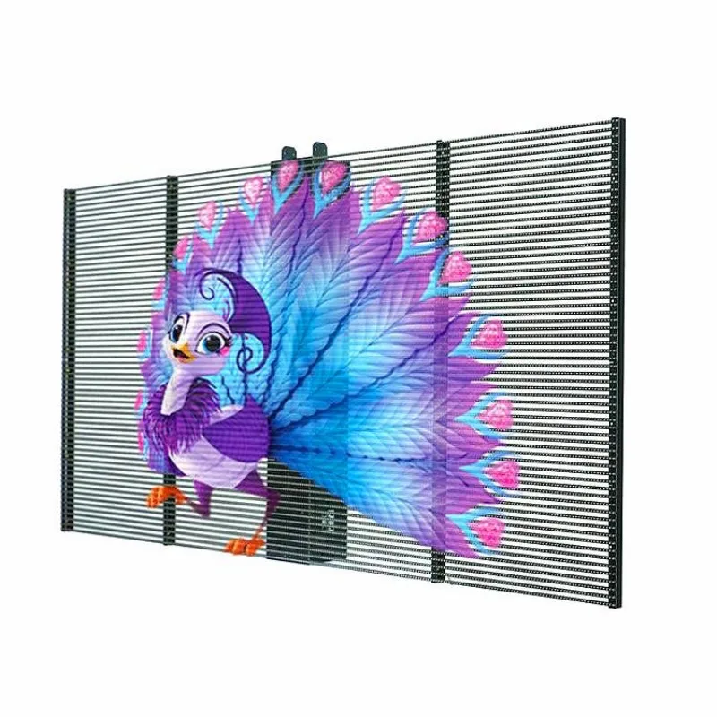 Indoor P3.9 transparant mesh-scherm voor glazen etalage