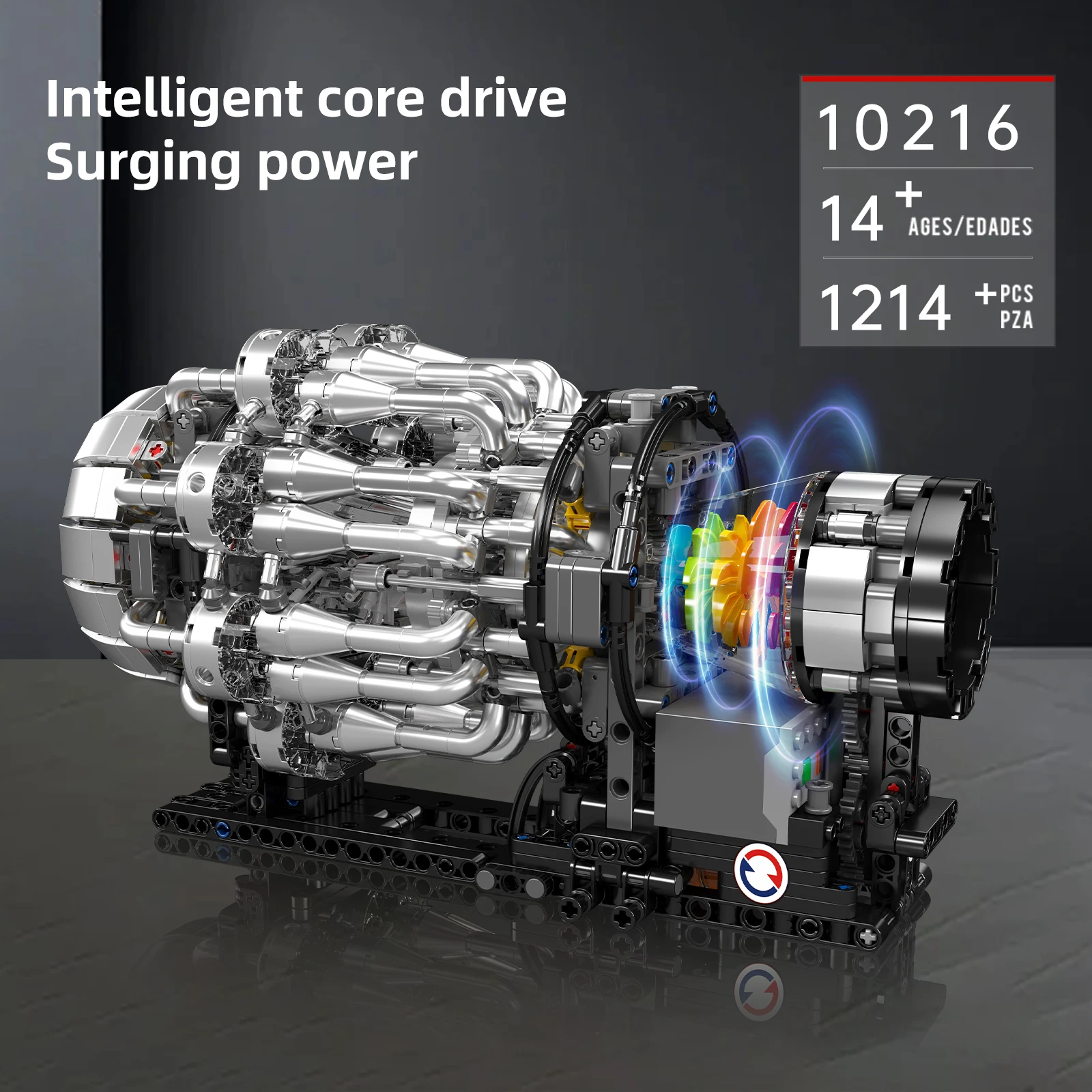 Mould King 10216 Turbojet Engine Building Blocks Simulation Model STEM DIY Bricks Toys Teens Aviation Enthusiasts Christmas Gift